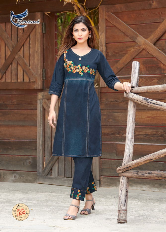 Seriema Kumb Westin Designer Denim Wholesale Party Wear Kurti Catalog
